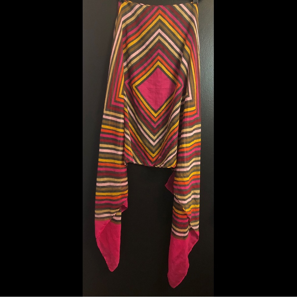 The Limited Bright Pink Colorful Striped Lightweight Scarf - Picture 2 of 4